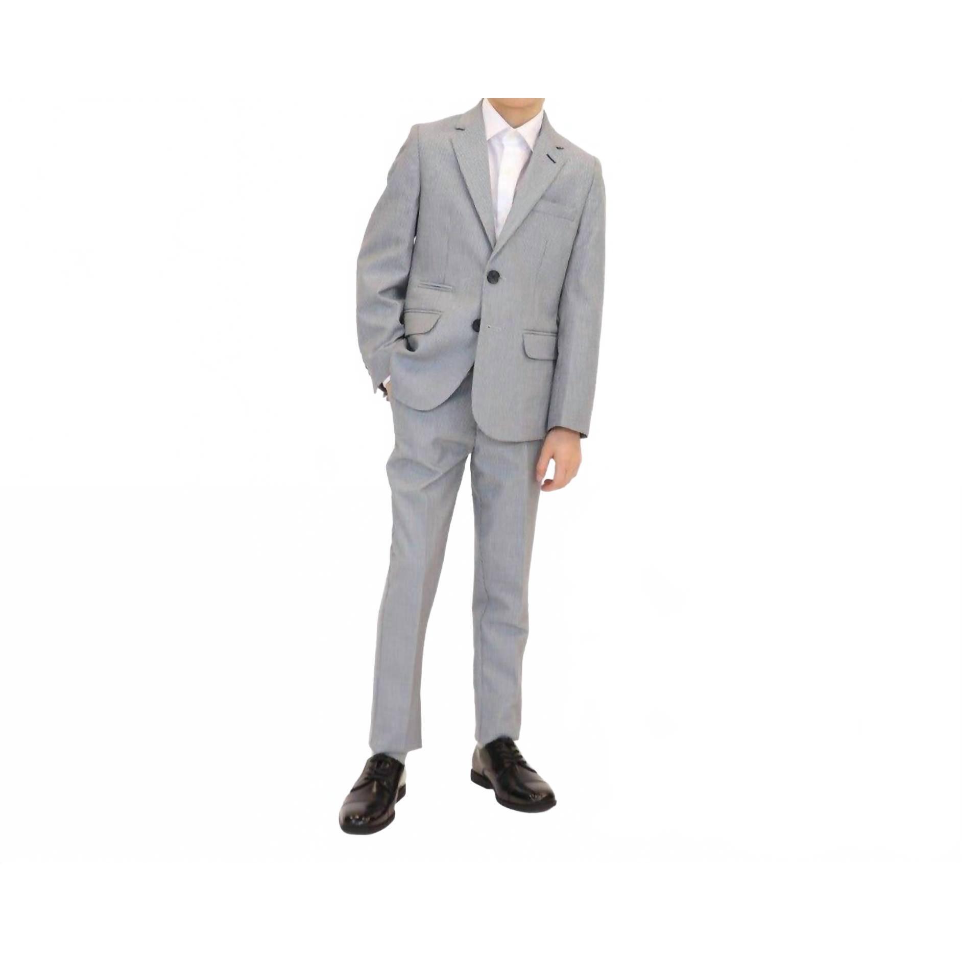 New Leo & Zachary Cooled Basket Weave Blazer In Gray/Blue
